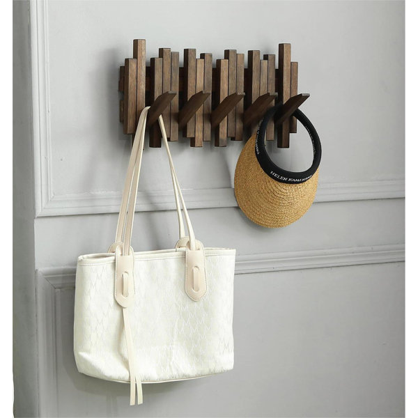 Millwood Pines Arrion Solid Wood Wall 5 Hook Wall Mounted Coat Rack